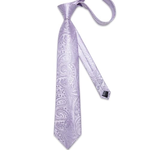 Image of DiBanGu Mens Paisley Tie Sets Silk Jacquard Woven Floral Necktie and Pocket Square Cufflinks Wedding Business Party