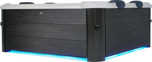 Image of *Graded* MSpa Oslo Carbon Grey 4-6 Person Portable Modular DIY Setup Hot Tub - Wi-Fi Controlled 13A Plug & Play (New 2026 Model) LED Colour Lighting 160x160x65cm 120 Massage Jets