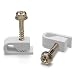 THE CIMPLE CO - Single Coaxial Cable Clips, Cat6, Electrical Wire Cable Clip, 1/4 in (6 mm) Screw Clip and Fastener, White (100 Pieces per Bag)