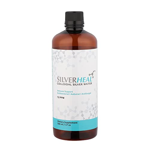 Colloidal Silver Water (500 ml) - True Colloidal Silver Liquid 12 Ppm, Natural Immune Booster, For Acne, Skin Infections & Minor Cuts, Ultrafine Nano Particles, Disinfect Hands or Any Surface