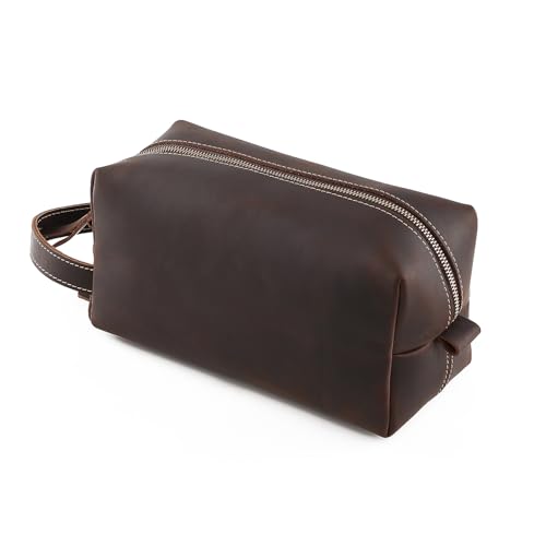 Pochette en cuir véritable batterie externe et étui de protection compact café - 3