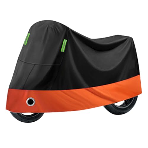 Funda Moto Exterior Impermeable, Toldo Cubierta Motocicleta Lluvia Antipolvo, Cubierta de Lluvia de Coche con Agujeros de Bloqueo, Funda Motocicleta Impermeable para Distintos Modelos De Moto
