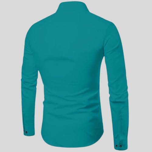 Image of Men's Solid Cotton Regular Fit Full Sleeve Collared Neck Casual Shirt for Men Stylish Latest, Formal