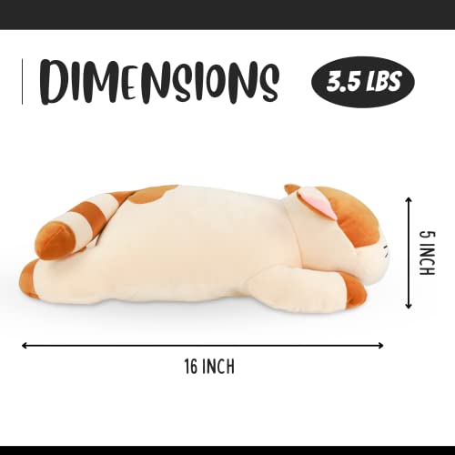 Nalo 3.5Lb Cute Cat, Weighted Stuffed Animals, Cat Plush, Stuffed Animals, Cat Pillow, Weighted Plush, Adorable Throw Pillows, Kids Plush Toy Pillows, Plush Toys Gifts For Boys Girls Adults, 16Inch #TOP3
