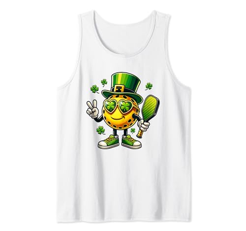 Pickleball con forma de símbolo de la paz, divertido, para el Día de San Patricio Camiseta sin Mangas