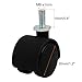 uxcell 1.2-inch Nylon Wheel M6 Threaded Stem Mount Rotary Non-Brake Swivel Caster 5pcs