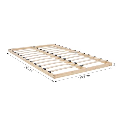 Homestyle4u Lattenrost 120×200 cm Bett Holz Kiefer Massiv Rollrost 24 Latten, Federholzrahmen 3127 – Bild 4
