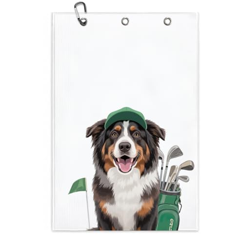 BQXH Australian Shepherd Golf Towel 16x24 with Clip