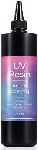 500g Clear UV Resin Hard Type New Formula One Minute Ultraviolet Solar Quick Curing Epoxy Resin Glue for Casting & Coating/Molds/Jewelry Pendants Earrings Bracelets Making/DIY Crafts, Bulky Pack
