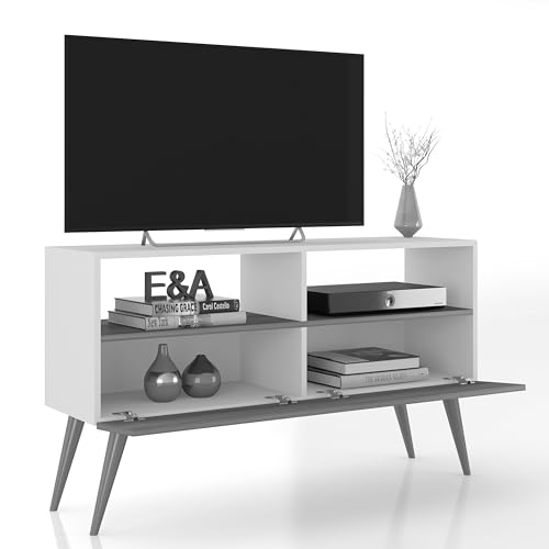 Rack Bancada E&a Tv 43 Pol. Sala Com Pes Retro 1 Gaveteiro (Nature/OFF)