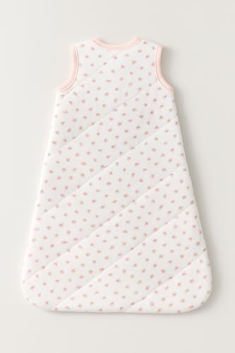 Image of TuddyBuddy Baby Cotton Wearable Quilted Sleeping Bag Blanket 1.5 Tog with 1 Way Zipper Closure | Ideal for Babies & Kids Hypoallergenic Fabrics | (Pink Marigold, 18-24 Months)