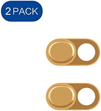 ELifeApply Ultra-ThinLaptop Camera Cover Slide Blocker, Camera Webcam Shield for Laptop, Desktop, Smartphone, iPhone, PC, Protecting Your Privacy Security - 2 Pack Gold