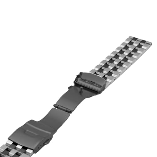 Image of Brushed Metal Watch Bands for Men Women Solid Stainless Steel Watch Band 18 /20 /22 /24 /26mm Watch Bracelet Strap Deployment Double Lock Deployment Buckle Black Silver Blue Gold