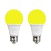 Amber Yellow LED Bug Light Bulb Dusk to Dawn 5W LED Light Bulb 40 Watt Equivalent Light Sensor Bulb Sensor Light Security Bulb with Photosensor Detection E26 2 Pack(5W-Amber Yellow)