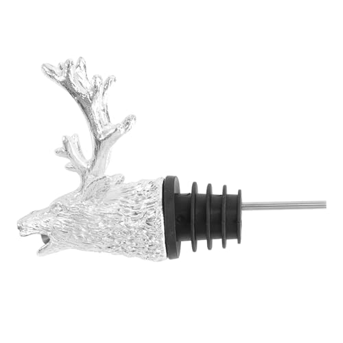 GRIRIW Deer Head Wine Pourer Stopper Vintage Stag Aerator with Silicone Stoppers for Wine Bottles Elegant Design for Parties Events