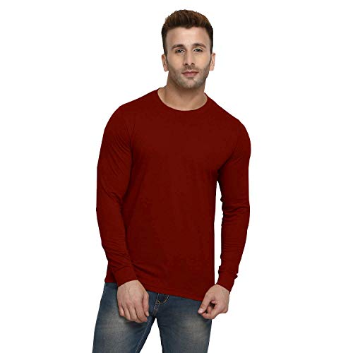 Image of LAZYCHUNKS Men's Cotton Full Sleeve T-Shirt | Round Neck Men's Tshirt