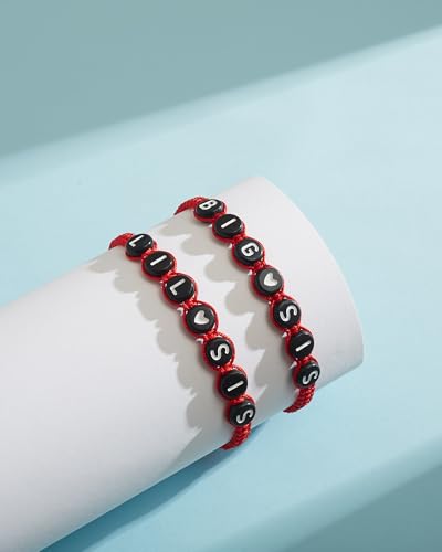 Image of Braided Rope Bracelet Adjustable Jewelry for Family Sisters Mom Grandma BFF | Adjustable black woven rope bracelets with personalized letter engraving.gifts for family, sisters, grandma & best friends