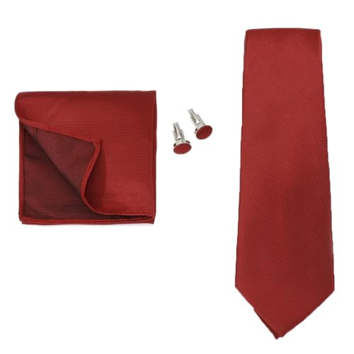 Corbatas para hombre, corbata de boda formal de jacquard tejida, gemelos para hombre, traje de negocios, 3 piezas, 59F, Taille unique