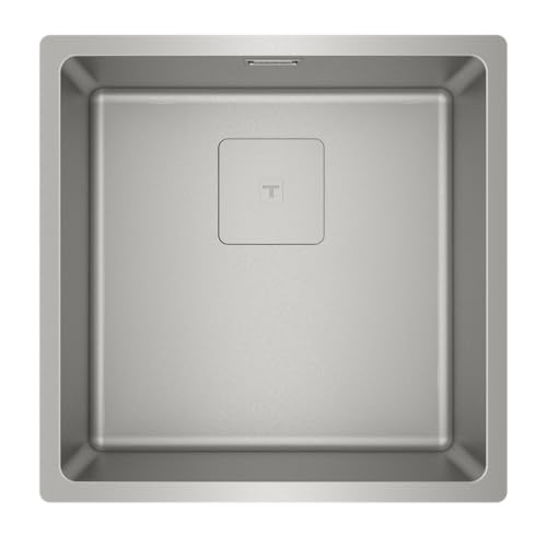 TEKA FlexLinea RS15 40.40 Évier de cuisine 1 bac en inox 18/10, triple installation, profondeur 20 cm, silentSmart, vidage carré avec valve panier et siphon,...