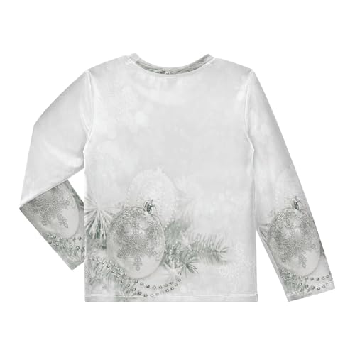 Boys Rash Guard Swim Shirt Long Sleeve UPF+ 50 Sun Shirts Quick Dry Shirt White Christmas Ball for Toddler Kids2