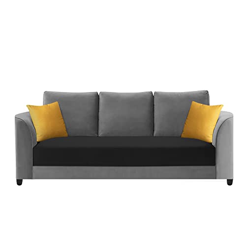 Image of Francis 3 Seater Sofa Set for Living Room (Black Grey Fabric)