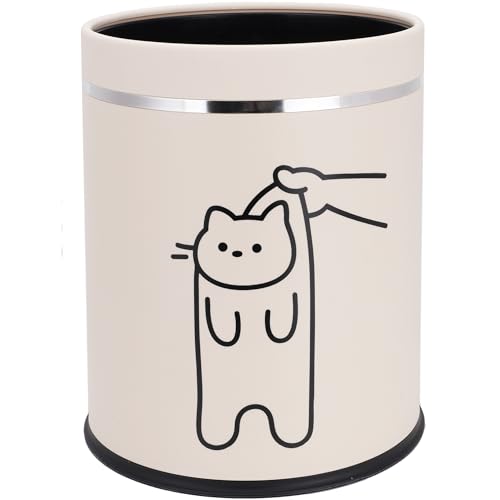 Image of Juju Cat Trash Can - Cat Decor Garbage Can - Small Waste Basket for Bedroom - Garbage Bin Trashcan - Wastebasket Dustbin Trash Cans - 3.3 Gallon / 12.5 Liter (Bye)