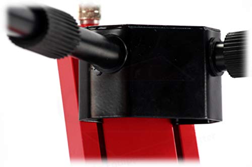 2-Tier Column Keyboard Stand With Mic Boom Arm By Griffin | Double Sliding Multi Mounting Platform Red Stage Tower Rack | Holder For Digital Piano, Turntable, Dj Audio Gear, Studio Laptop Synthesizer #TOP7