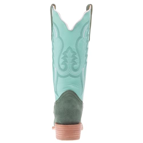 Women`s Teal Roughout Vamp 13In Mint Cowhide Top Boot3