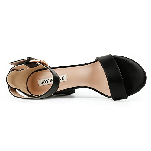 Image of JOY IN LOVE Womens 3.5 inch Chunky Block High Heels Ankle Strap Heeled Sandals