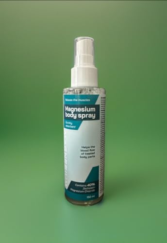 Aceite de magnesio Body Spray 150 ml – Cloruro de magnesio – Ayuda a aliviar la tensión muscular y calambres en las pantorrillas – Rápida absorción – Magnesio Spray