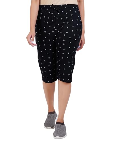 Image of FEEL TRACK Women Cotton Regular Fit Printed Capri (Pack of 1)