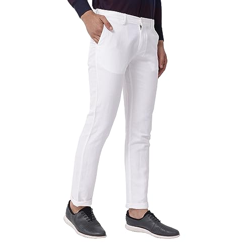 Image of Blackberrys White Coloured Mens Trousers (Size: 40)-EK-Kinsley # White