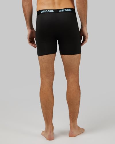 32 Degrees COOL Mens 4-PACK Quick Dry Performance Boxer Brief With Comfort Elastic Waistband