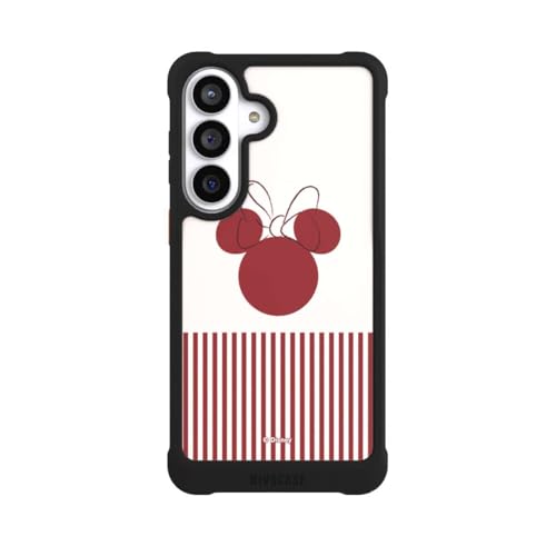 Coque Samsung S26+ Minnie Mouse Disney NIVOmax antichoc et compatible MagSafe noire pour smartphone