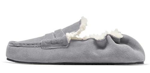 U-lite ���f�B�[�X �ӂ�ӂ탍�[�t�@�[ �t�@�W�[�X���b�v�I�� �t���[�X���n ���J�V���X�G�[�h ���[�t�@�[ �t���b�g �g���������E�[���̗��n�ƃC���\�[���t��, �O���[, 27.0 cm