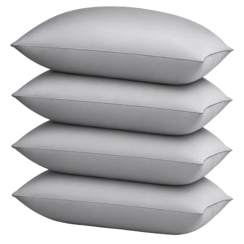 Image of HIMOON Bed Pillows for Sleeping Set of 4,Queen Size Cooling Pillows 4 Pack,Top-end Microfiber Cover for Side Stomach Back Sleepers,Grey