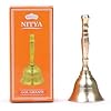 Shubhkart Solid Brass Ghanti for Pooja | 3.5 Inches Puja Bell for Temple | Hand Held Bell for Events Decoration, Food Line, Alarm, Jingles, Ringing and Service Bell (Small)