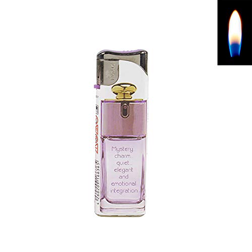 SEPILO Profumo, accendino profumo, accendino piezoelettrico con fiamma morbida, pratica ed elegante, per la donna (1 accendino viola)