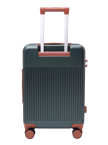 Image of FUR JADEN The Aviator TechPro 55cm German Polycarbonate Travel Luggage Cabin Suitcase with USB Port, Laptop Compartment, 8 StealthTech Shock Absorbing Wheels, TSA Lock (Forest Green, Cabin 20 inch)