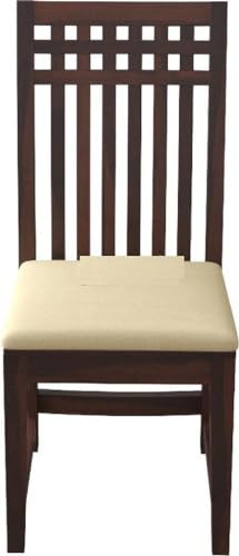 Image of Sheesham Wood 6 Seater Dining Table with Cushioned High Back Chairs for Living Room Home Dining Room Sets Furniture for Dinner Rooms (Mahoghany Finish)