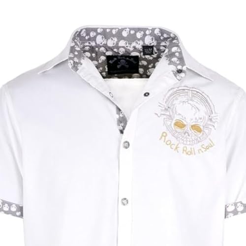 Rock Roll n Soul Men's Fashion ‘Time is Running Out II' Short Sleeve Button-Up Shirt 580SS4