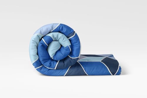 Image of LOOMLYFE All Season 220 GSM King Size Double Bed AC Comforter /Blanket /Duvet for All Seasons /Weathers - Pack of 1 - BlueRectangle
