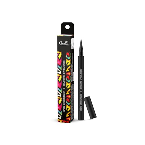 Image of Glam21 Eye Poppers Matte Eyeliner |Smudge Proof and Waterproof Formula | Pen Style Design | Bold & vibrant Shades | High Pigment up to 12 hours | Dark Matter-0.5gm