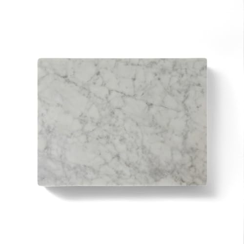 pracfit Natural Marble Cutting Board- 16x12 Inch Kitchen Bakery Tool for Professional Chef & Baker's Tray - Marble Display for Elegant Food Presentation & Stylish Kitchen Decor (white)