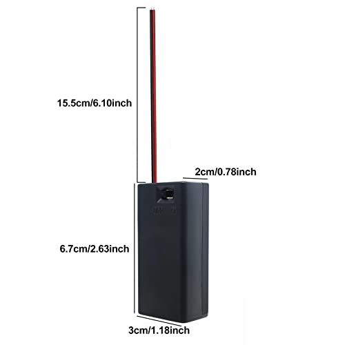 Lpdphanxfkx-9V-Battery-Case-Pack-of-6-9V-Battery-Holder-9-Volt-Battery-Holder-with-Switch-Using-Tough-Material-High-Strength-Good-Toughness-Not-Easy-to-Crack