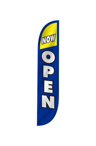 image for LookOurWay Open Themed 12-Feet Tall Feather Flag Banner for Business A