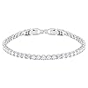 SWAROVSKI-Womens-Tennis-Deluxe-Bracelet-and-Necklace-Jewelry-Collection Swarovski Tennis Deluxe Collection Women's Tennis Bracelet, Sparkling Clear Crystals with Rhodium Plated Band