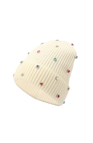 Bonnet orné pour femme kate spade crème multicolore bonnet hiver taille unique