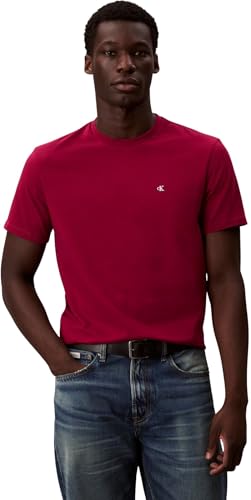 Calvin Klein Uomo T-Shirt Maniche Corte Classic Monogram Tee con Scollo Rotondo, Rosso (Beet Red), M