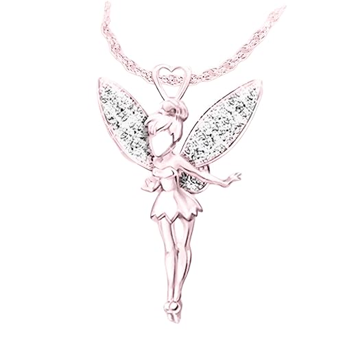 Collier fée Clochette pour femmes avec pendentif princesse en argent 925